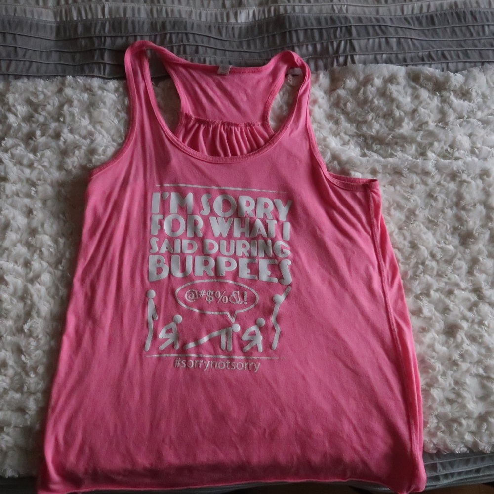 Funny Burpee Hot Pink Workout Tank Top